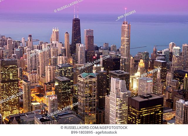 Downtown Loop Skyline Chicago Illinois USA