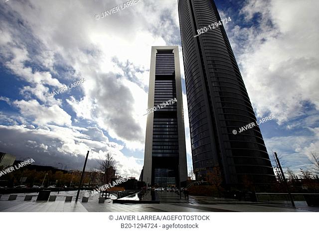 Repsol Tower and Eurostars Madrid Tower Hotel, CTBA, Cuatro Torres Business Area, Madrid, Spain