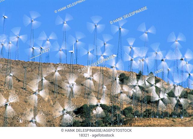 Wind turbines in motion