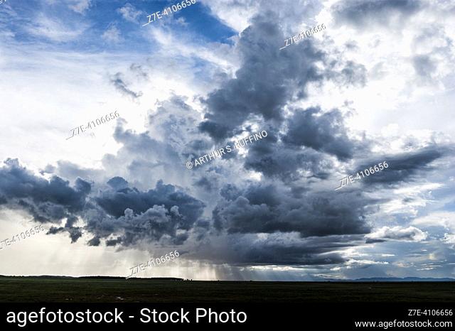 Cloud formations over Amboseli National Park, Kenya, Africa