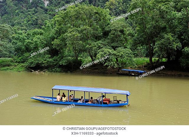 ferryboat to reach the villages of Ba Be Lake, Bac Kan province, Northern Vietnam, southeast asia