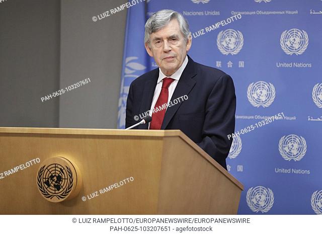United Nations, New York, USA, May 11, 2018 - Gordon Brown, United Nations Special Envoy for Global Education and Chair of the International Commission on...