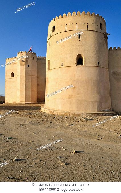 Historic adobe fortification Barka Fort or Castle, Batinah Region, Sultanate of Oman, Arabia, Middle East