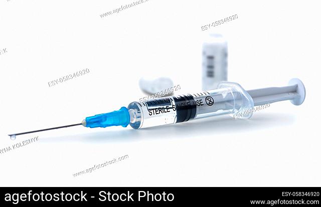 Disposable syrenge isolated on a white background