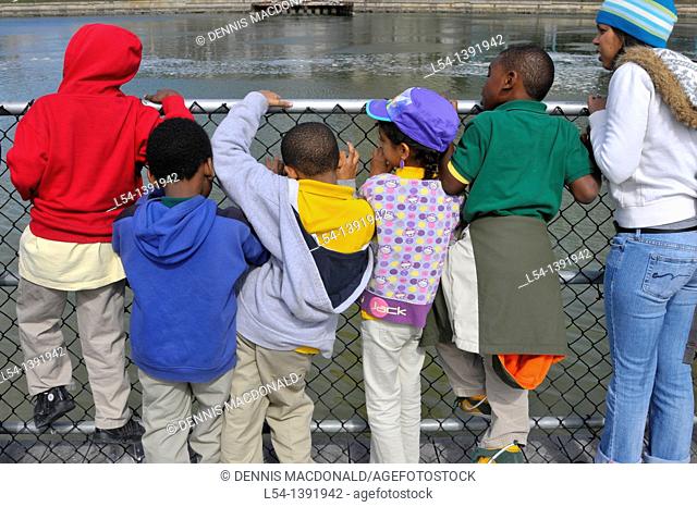 School Children Visiting TECO Manatee Viewing Center Riverview Florida