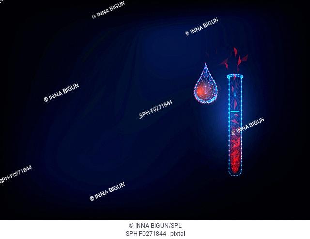 Blood testing, conceptual illustration