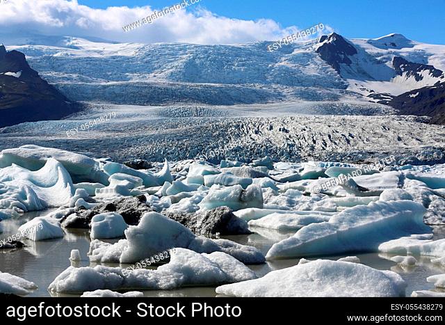 glacier, glacial lake, iceberg