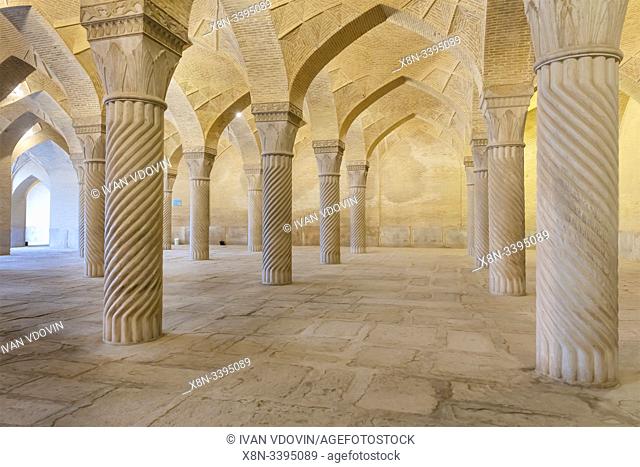 Shabestan, prayer hall, Vakil Mosque, 1773, Shiraz, Fars Province, Iran