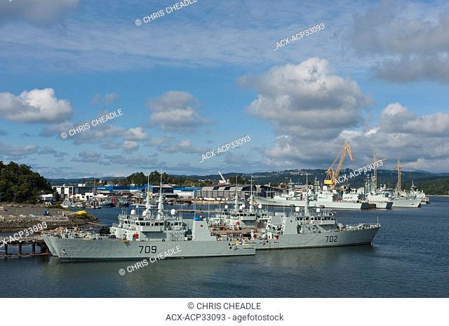 Candian naval ships, Esquimalt basin, Victoria, British Columbia, Canada