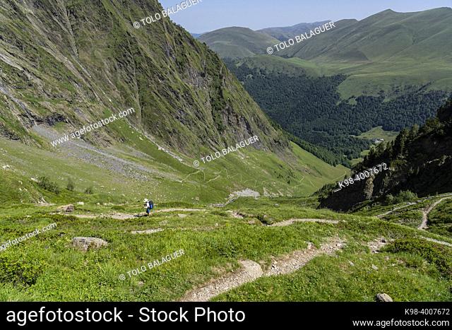 route to the port of Vénasque, Luchon, Pyrenean mountain range, France