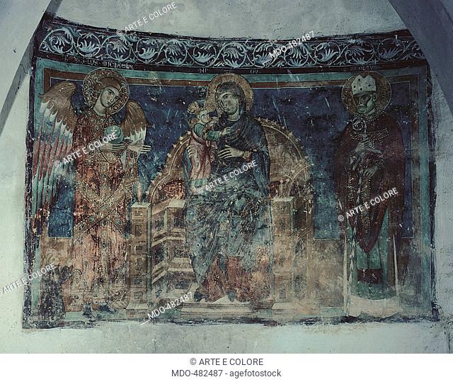 Frescoes of the Crypt, by Abruzzo Painter, 13th Century, fresco. Italy, Abruzzo, Fossacesia, Chieti, San Giovanni in Venere church. All
