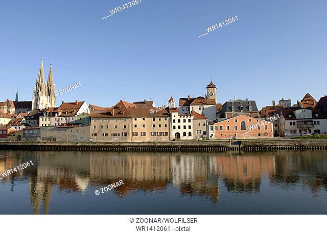 skyline of german city Regensburg