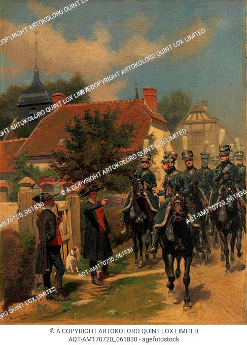 Gendarmes d'Ordonnance, 1894, Oil on canvas, 22 x 16 5/8 in. (55.9 x 42.2 cm), Paintings, Ã‰douard Detaille (French, Paris 1848â€“1912 Paris)