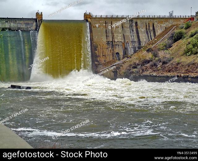 Black Canyon Diversion Dam spillway on the Payette River north of Emmett, Idaho
