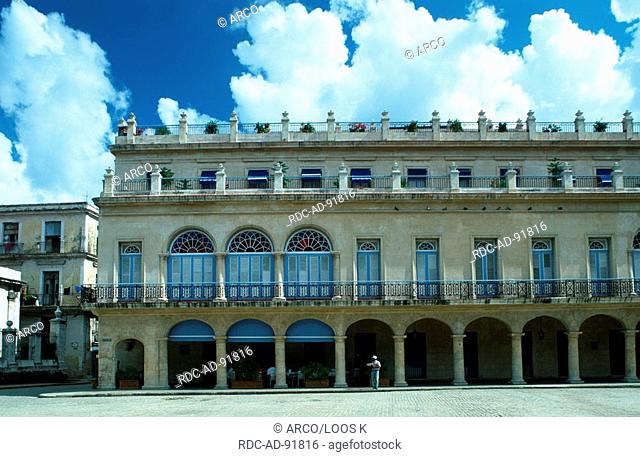 Hotel Santa Isabel at Plaza de Armas, old part of Havana, Cuba