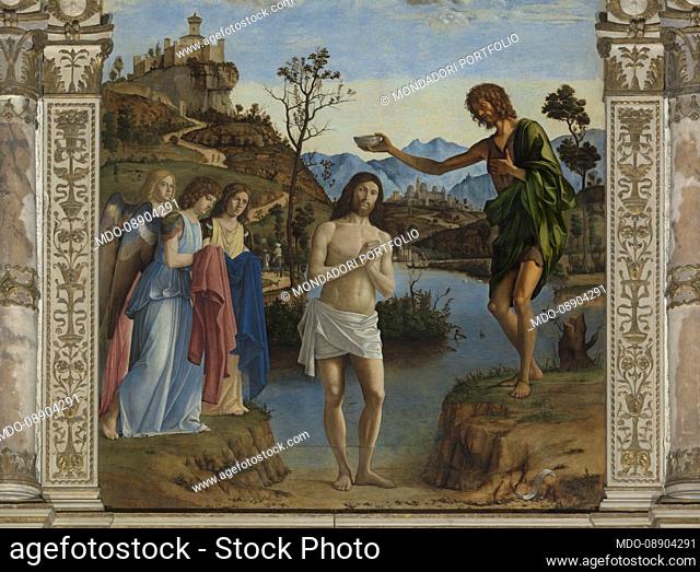 Giovanni Battista da Conegliano, Baptism of Christ, 1492, 15th century, oil on panel, 350x210 cm. Italy, Veneto, Venice, Church of San Giovanni in Bragora