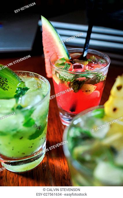 Fruit Mojito cocktails