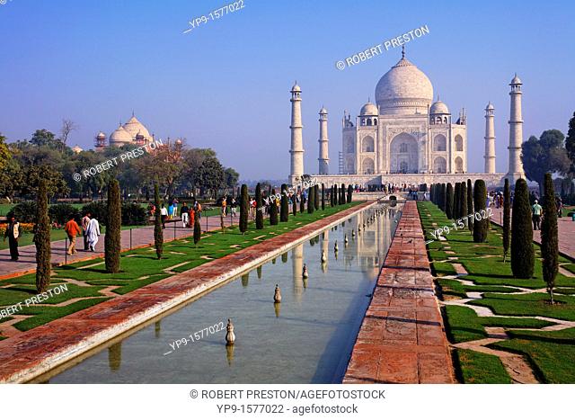 The Taj Mahal and gardens, Agra, Uttar Pradesh, India
