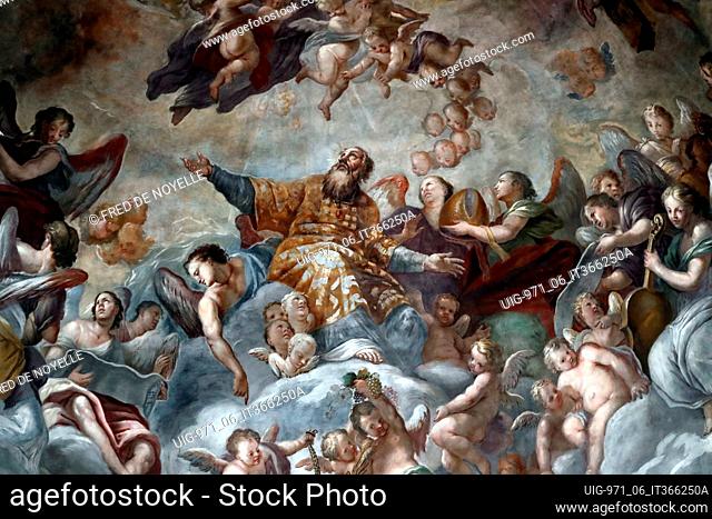 Church of San Zaccaria. God with angels. Painting
