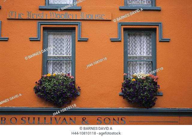 architecture, Building, colors, construction, County Kerry, detail, different, facade, flower, flowers, home, house