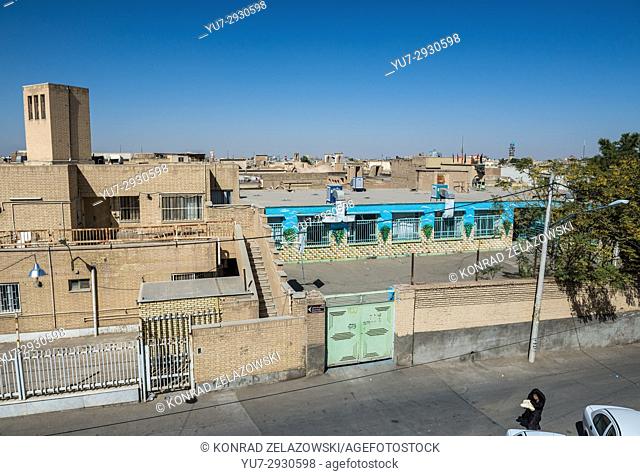 Old Town of Kashan city, capital of Kashan County of Iran. View from roof of Sultan Amir Ahmad Bathhouse