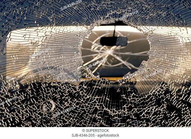 A Shattered Car Window