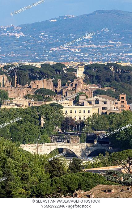 View over city from Janiculum Hill, Rome, Lazio, Italy, Europe