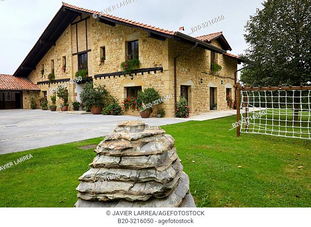 Typical Basque farmhouse, Esteutz, Hondarribia, Gipuzkoa, Spain