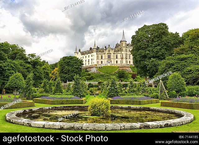 Dunrobin Castle and Gardens, Golspie, Sutherland, Highlands, Scotland, United Kingdom, Europe