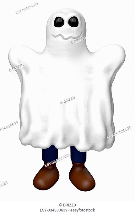 figure in ghost costume - 3d illustration
