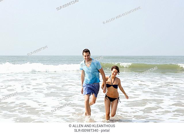 Couple having fun in the sea