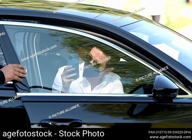 10 July 2021, Bavaria, Munich: Producer Oliver Berben arrives by car at the press appointment for the premiere of the TV series ""Faith"" near the cinema at the...