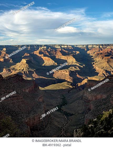 Canyon Landscape in the Evening Light, Grand Canyon, Start Bright Angel Trail, South Rim, Grand Canyon National Park, Arizona, USA, North America