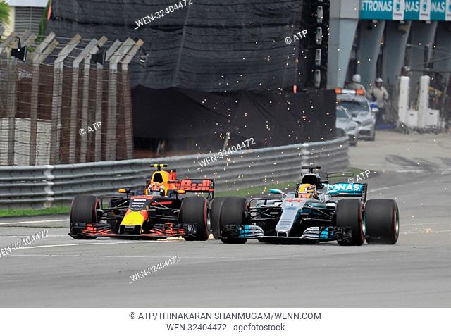 Formula 1 Malaysian Grand Prix - Race Day Featuring: Lewis HAMILTON, Max VERSTAPPEN Where: Sepang, Selangor, Malaysia Credit: ATP/Thinakaran Shanmugam/WENN