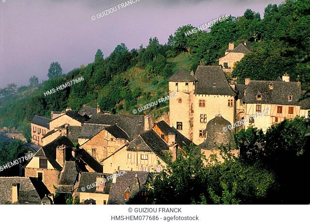 France, Aveyron, Conques village, labelled Les Plus Beaux Villages de France The Most Beautiful Villages of France