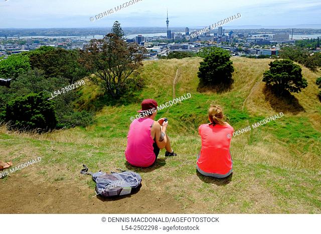 Mount Eden One Tree Hill View of Auckland New Zealand, NZ, North Island