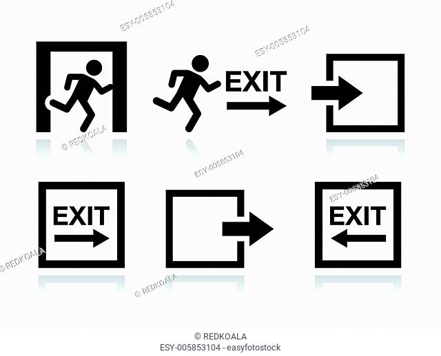 Emergency exit icons vector set