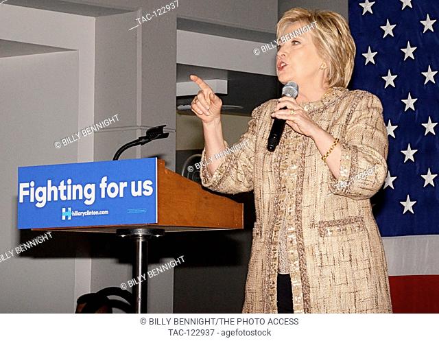 Presidential candidate Hillary Clintons campaigns at Grassrooots Organizing Event for the California Democratic primary at Cox Library on the Southwest College...