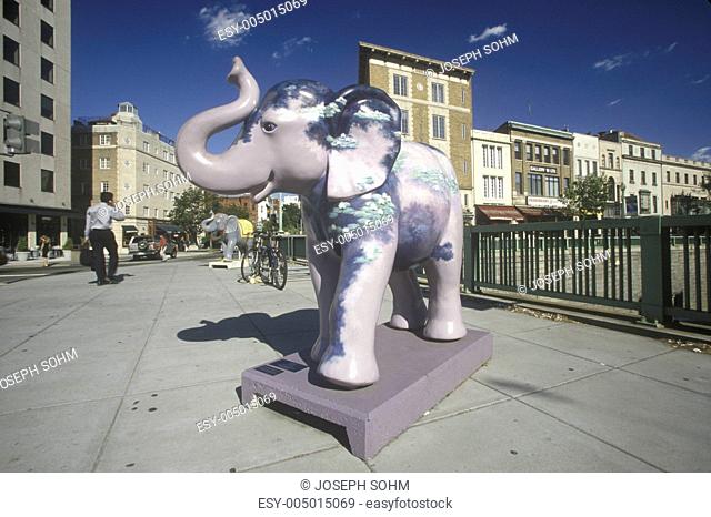 Statue of a decorated Republican elephant