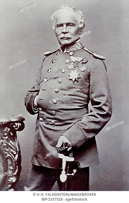 Historical photograph of Jakob Freiherr von Hartmann, 1795-1873, officer, General of Infantry of the Bavarian Army, Franco-Prussian War or Franco-German War...