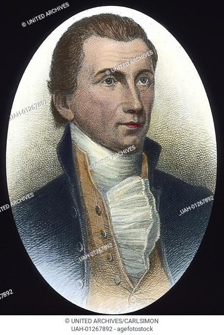 James Monroe (1758-1831), the 5th President of the United States of America, from 1817 - 1825. Illustration, circa 1817. Carl Simon Archive