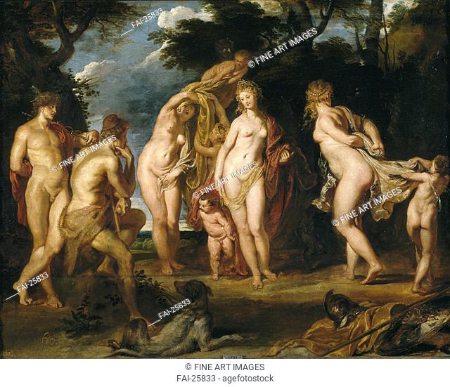 The Judgement of Paris. Rubens, Pieter Paul (1577-1640). Oil on wood. Baroque. ca 1606. Flanders. Museo del Prado, Madrid. 89x114, 5