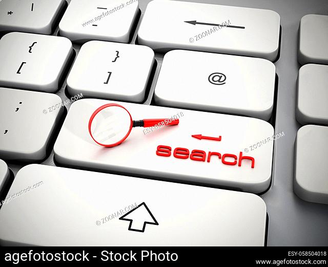 Magnifying glass on search key of the keyboard