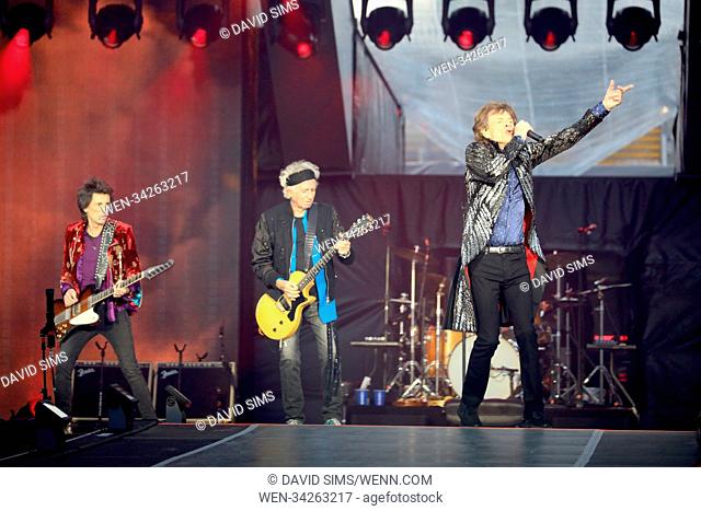 Rolling Stones No Filter tour opening night in Dublin Featuring: Mick Jagger, Keith Richards, Ronnie Wood Where: Dublin, Ireland When: 17 May 2018 Credit: David...