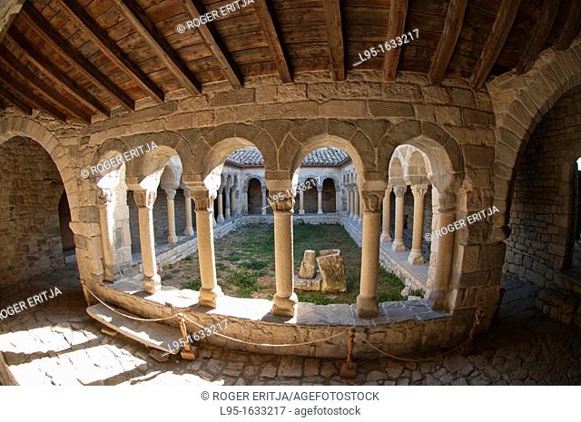 Cloister of the Romanic church of Santa Maria de Mur, Lleida, Spain