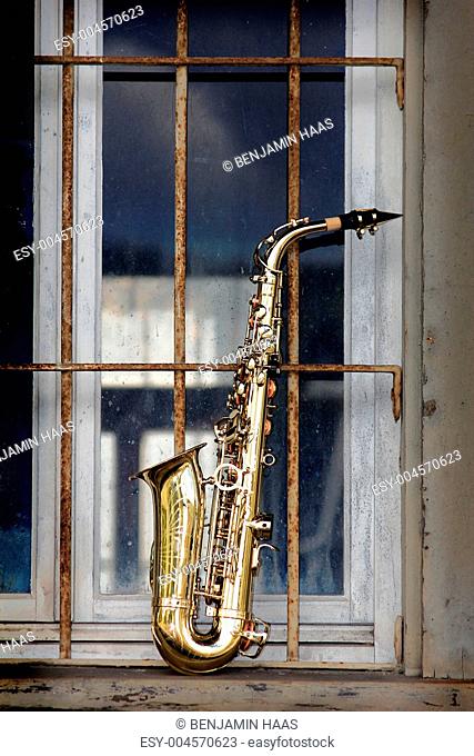old grungy saxophone