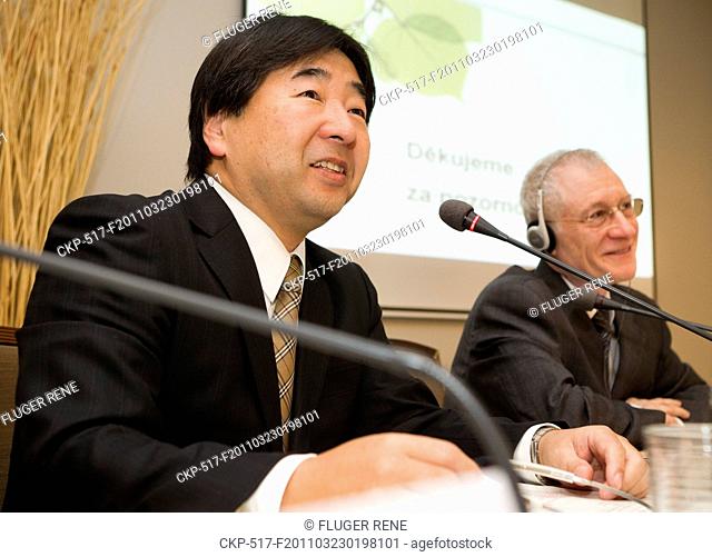 Car maker TPCA Toyota Peugeot Citroen Automotive President Satoshi Tachihara left and TPCA Executive Vice President, Bernard Million-Rousseau