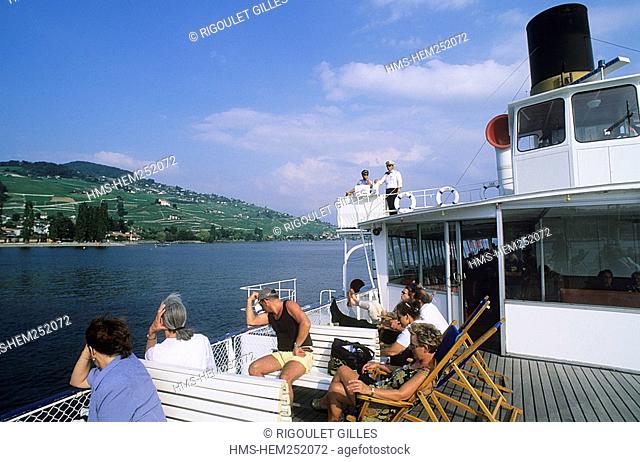 France, Haute Savoie, La Suisse boat on Lake Geneva