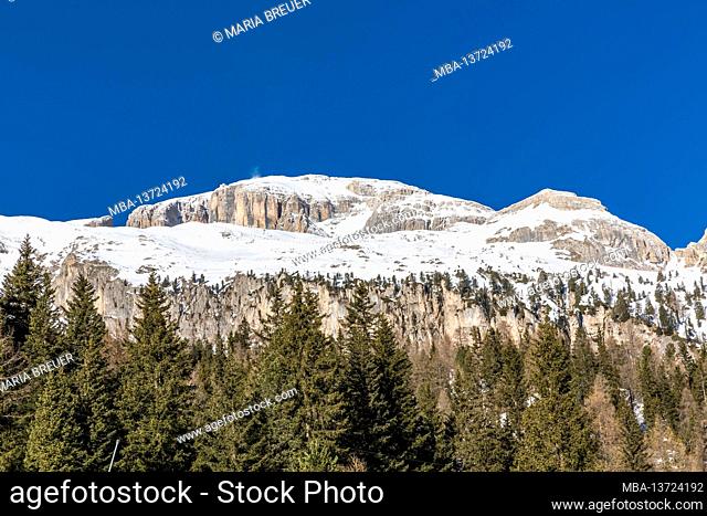 Vallon ski slope, Piz da Lech, 2, 911 m, Campolongo Pass, Arabba, Corvara, Sella Group, South Tyrol, Alto Adige, Dolomites, Italy, Europe