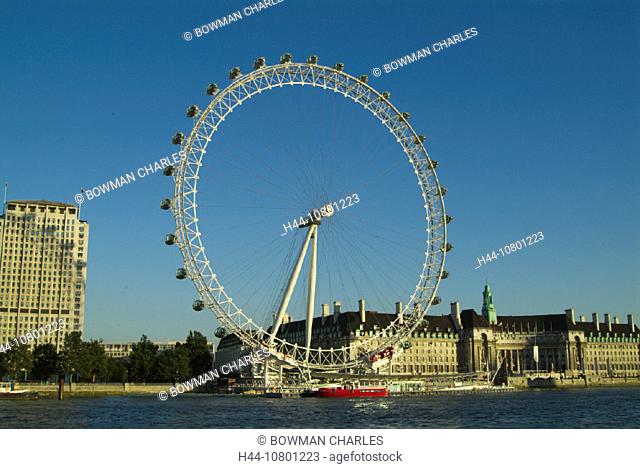 big dipper, Great Britain, Europe, London, London Eye, millennium Wheel, river, sky, Thames